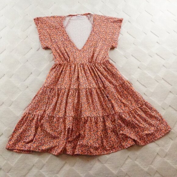 Urban Outfitters Dresses & Skirts - Urban Outfitters Tiered Mini Dress Womens Small Floral Print Dolman Sleeve